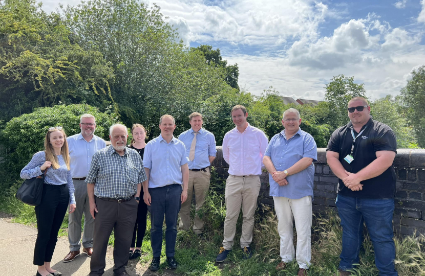 Neil with Network Rail reps and local Councillors. 