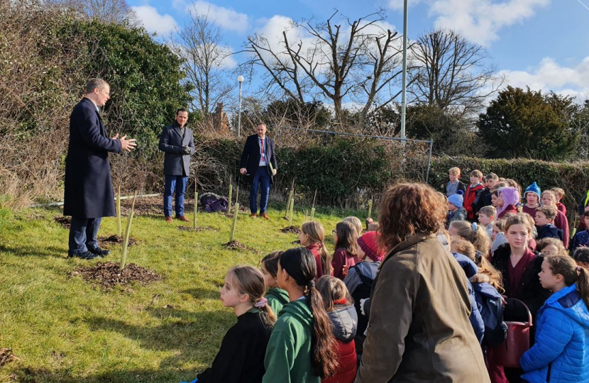 Neil O'Brien MP - Robert Smyth Academy trees