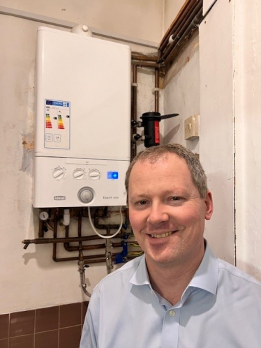 Neil with an eco boiler